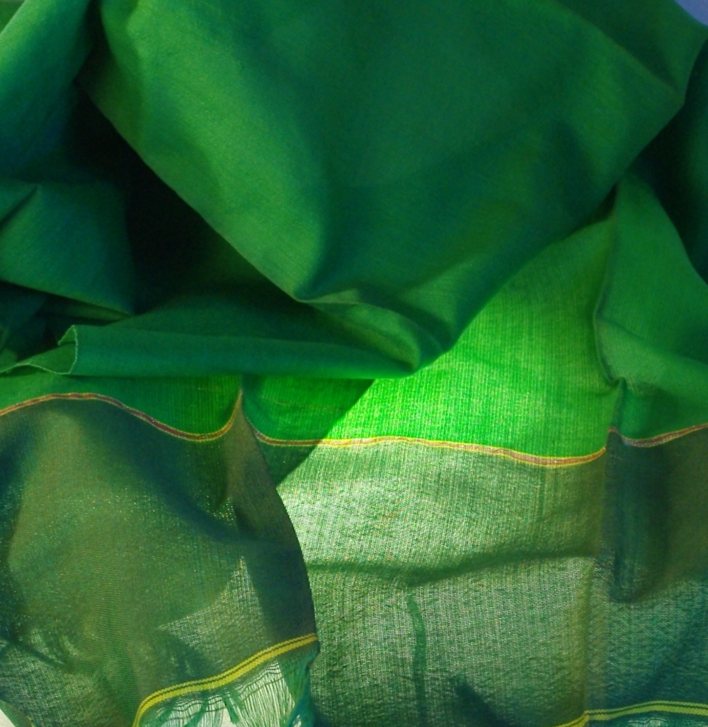 etole coton tissee main vert fil or cambodge