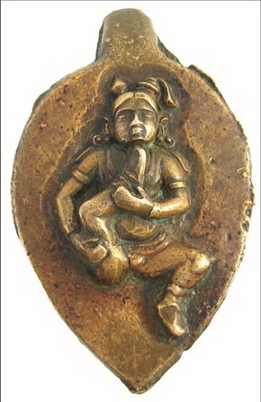 bronze cire perdue bas relief krisna inde