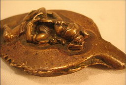 bronze cire perdue bas relief krisna inde