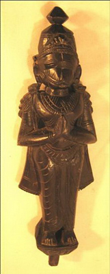 figurine poupee bois antiquite roi singe Hanuman inde