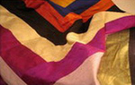patchwork de soie sauvage bandes multicolore tisse main inde