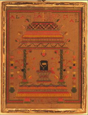 canevas antiquite linga dans char procession cadre bois  inde