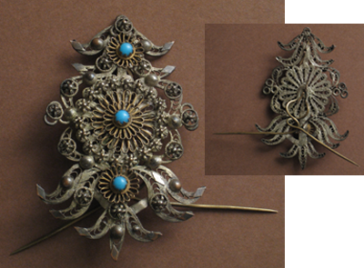 broche filigranne argent bulgarie