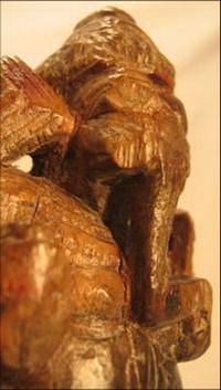 figurine poupee bois antiquite dieu Ganesha inde