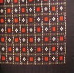 nappe couvre lit ikat detail noir rouge blanc tisse main inde