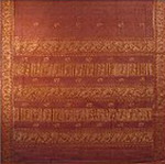 bordure palu sari coton broche effet chatoyant tisse main rose or inde