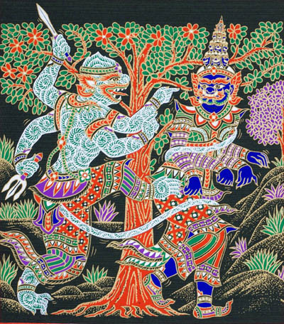 serigraphie du cambodge ramayana