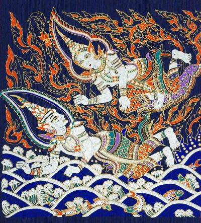 serigraphie du cambodge ramayana