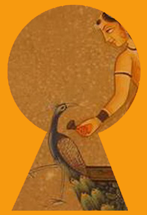 miniature erotique couple peinture vegetale sur papier or inde