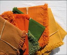 serviettes de table couleur tisse main inde