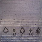 bordure palu sari coton jamdani tisse main bleu blanc inde