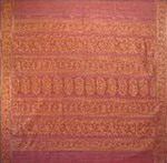 bordure palu sari coton broche effet chatoyant tisse main rose or inde