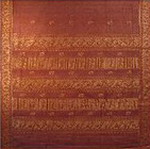 bordure palu sari coton broche effet chatoyant tisse main rose or inde