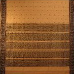 bordure palu sari coton soie broche tisse main brun sur beige inde
