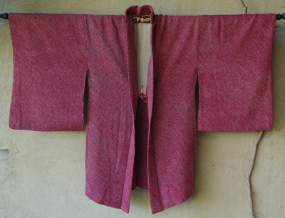 kimono haori japon soie doublure soie rose shibori tie dye